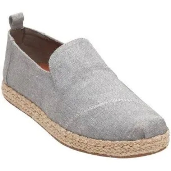 Toms gray deconstructed alpargata slip on shoes women’s size 9 casual neutral - Picture 1 of 9